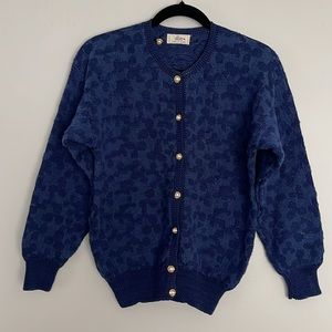 Vintage DIA North of Boston 1990 Patterned Knit Women Sweater Cardigan Size S/M
